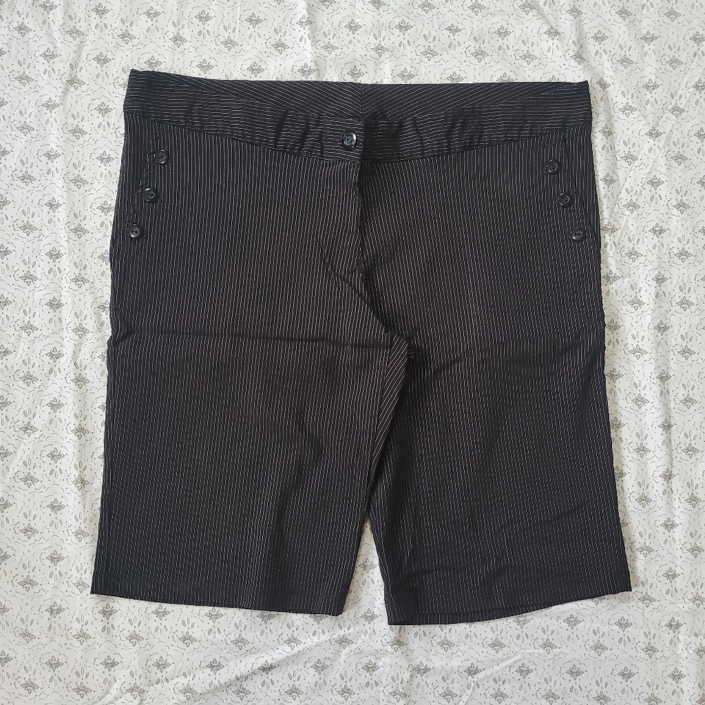 Vanity Y2K Striped Stretch Bermuda Shorts
